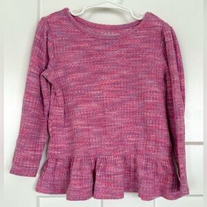 Cat & Jack Waffle Knit Peplum Top — Size 4T